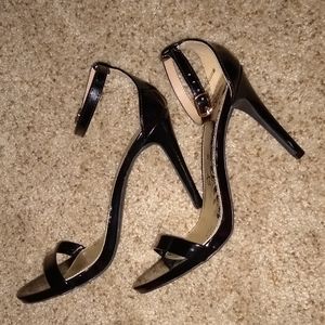 Black ankle strap heels